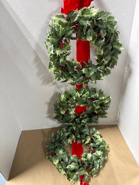 Long Holly Wreaths — 3 Wreaths