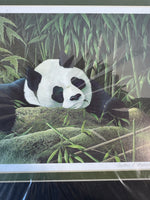 Sealed “Asleep at the Meal” Double Matted Signed & Numbered Panda Print
