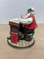(AA) Norman Rockwell Santa Checking his List Figurine - See Description
