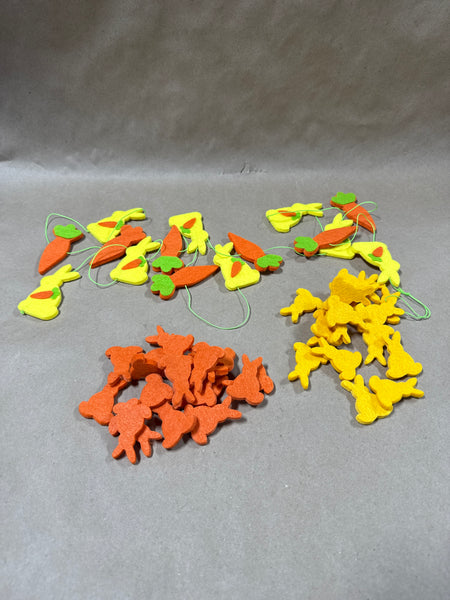 Lot Of Felt Bunnies And Felt Bunny Garland