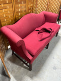 Southwood Red Camel Back Sofa with Arm Covers ***HEAVY ITEM*** READ DETAILS ON P[ICK UP POLICY***
