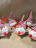 Battery Opperated Elf Heads — 5 Ornaments NOT TESTED