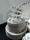70-Piece Royal Doulton England Burgundy China Set