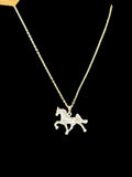 Silver Tone Necklace & Horse Pendant