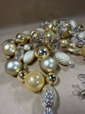 Lot Of Gold Ornaments With Hooks — 35 Ornaments