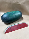 Folk Art Hand Made Watermelon With Cutout Slice (A)