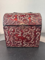 Scroll Embossed Metal Decorative Trunk