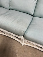 White Wicker Sofa with Cushions