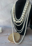Multi-Strand Faux Pearl Statement Necklace
