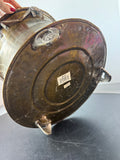 Floral Swag Vintage Hammered Brass Cachepot