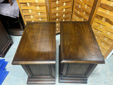 Pair of Dark Wood End Tables/Cabinets