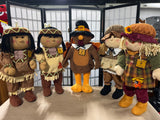Indian/Turkey/Fall Decor Lot B, Set of 5 Porch Greeters, 26"H.