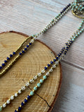 Bohemian Ann Taylor Loft Long Shades of Blue Beaded Necklace