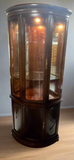 Lighted Corner Curio with Curved Glass and Mirrored Back ***HEAVY ITEM***