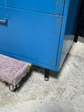 Blue Metal File Cabinet, 4 Drawers, with Key***HEAVY ITEM***READ DETAILS ON PICK UP POLICY***