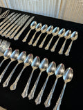 63-Piece WM. A. Rogers Oneida Sectional Silver Plate Valley Rose Flatware Set