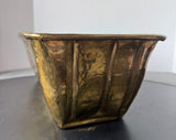 Hammered Brass Rectangular Vintage Planter