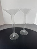 Pair of Crate & Barrel Turkish Glass Candlesticks