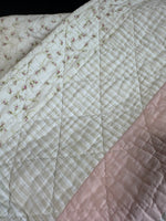 Pink Patchwork & Floral Reversible Crib Quilt