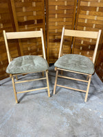 Pair of Folding Chairs with Seat Cushions