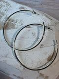 XL Silver Tone Hoop Earrings in Box