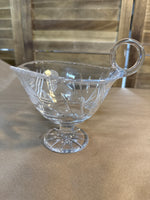 Floral Clear Glass Gravy Boat