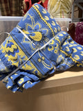 Williams Sonoma Blue And Yellow Round Table Cloth