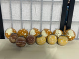 Brown & Yellow Tone Ornament Lot, 12 pc