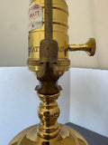 Waterford Cut Crystal & Brass Table Lamp with Original Shade (WORKS)