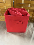 Red Collapsable Fabric Storage Cube/Bins, Set of 2