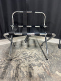 Black & Chrome Folding Luggage Rack with Back