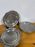 Antique-Style French Pewter Dinner Plates - Set Of 8