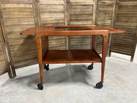 Mid Century Modern Style Beverage Cart, on Casters