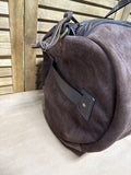 Filson Rugged Dark Tobacco Suede Duffle Bag — Missing Strap