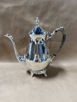 (A) Silver Plate Footed Tea Pot