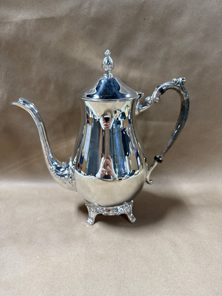 (A) Silver Plate Footed Tea Pot