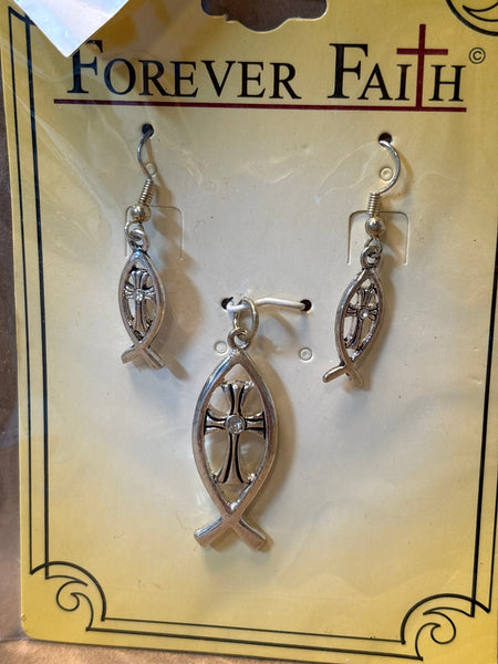 Ichthus Pendant & Earring Set