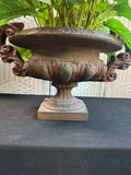 Artificial Philodendron in Large Rustic Resin Urn