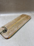 Rectangular Wooden Rainbow Striped Cutting Board