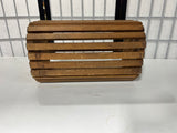 Wooden Slat Basket with Swing Handle