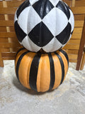 Painted Stacked Halloween Outdoor Pumpkins (A)