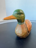 Wooden Hand Carved Vintage Mallard Duck Decoy with Swivel Head
