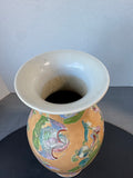 Asian Inspired Peach Butterfly Ceramic Vase