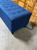 Style Craft Home Collection Blue Upholstered Bemnch/Ottoman/Coffee Table with Storage