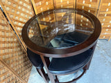 Round Glass Top Table with (4) Stools