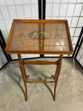 Vintage Edwardian Style Stand/Side Table with Glass (Reproduction by Courtesy of Mr. Henry Ford/Colonial Mfg. Co, Zeeland, Michigan)