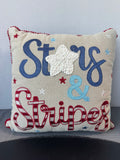 Stars & Stripes Embroidered Throw Pillow
