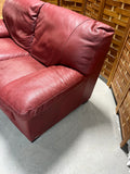 Natuzzi Leather Love Seat, deep red tone