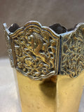 (A) Heavy Ornate Footed Brass Planter