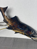 Metal Fish Wall Sculpture; Signed